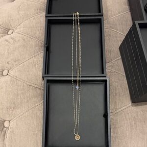 Elegant Gold tone 16” Necklace with Pendants
